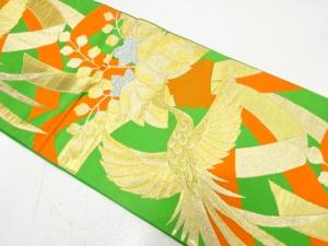 アンティーク　束ね熨斗に鳳凰・桐模様織り出し袋帯（材料）